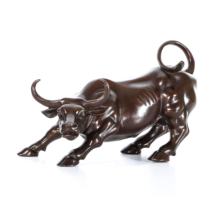 Amazon.com: NILEEBUKER Large Wall Street Bull Statue Bronze